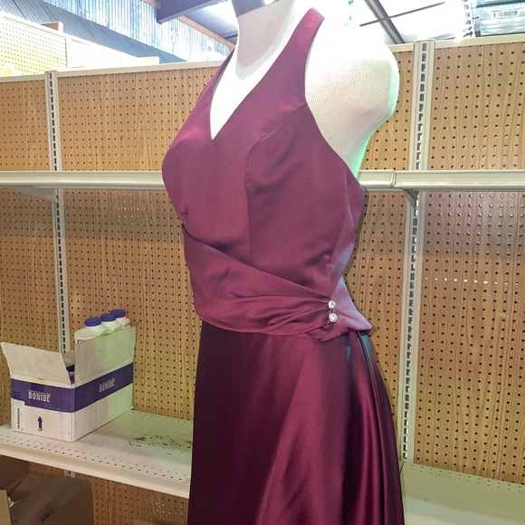 3 Piece Plum Red Formal Dress - Picture 3 of 6